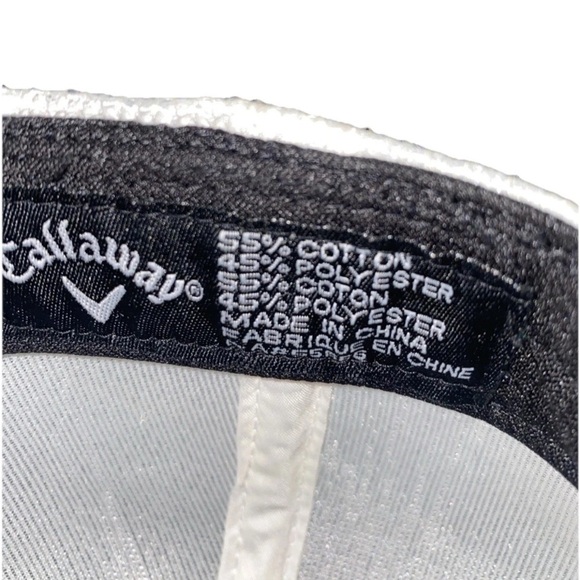 Callaway Snap Back Hat Charcoal with Red and Blue Stripe Design and White Mesh - Picture 6 of 7